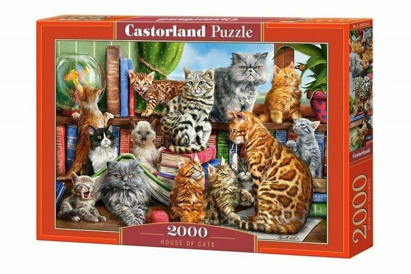 2000 Teile Puzzle bunt Castorland C-200726-2 House of Cats